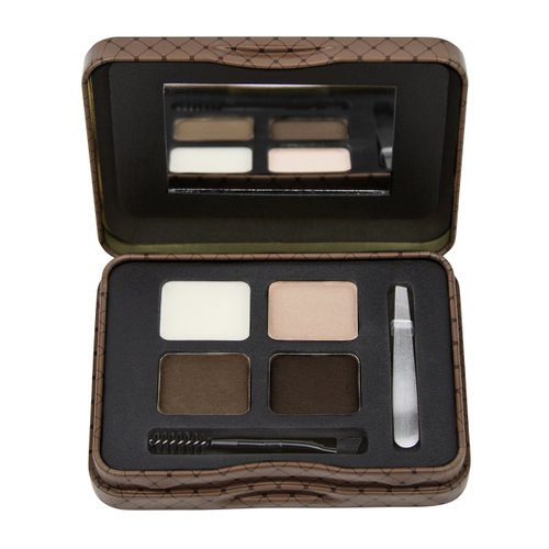 L.A. Girl Inspiring Brow Kit, Dark and Defined (Dark), Brow Wax 0.035 oz., Brow Powder 0.15 oz., Includes Tweezers and Dual Ended Brush with Spoolie