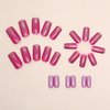 MERVF Long Press on Nails Square Hot Pink Fake Nails Press ons Glitter Chrome Acrylic Nails Squoval Solid Color False Nails Glossy 24pcs