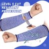 3 Pairs Arm Protectors for Thin Skin and Bruising Cut Resistant Forearm Sleeve Level 5 Arm Burn Protection Sleeve (Black, Blue, Grey,9.8 Inch)