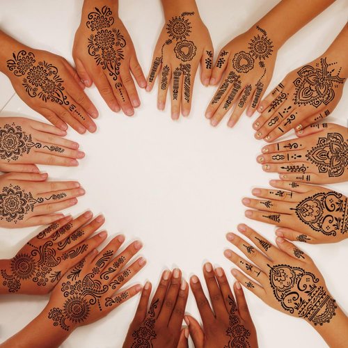 18 Sheet Henna tattoo kit Temporary Tattoo Stencils, Hands henna Tattoo Sticker Indian Temporary Tattoo Stickers Self Adhesive Tattoo Stencils