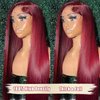 Zormsert 99j Burgundy Lace Front Wigs Human Hair 13x6 Hd Lace Front Wigs Human Hair 180% Density Colored Staight Human Hair Glueless Wigs Pre Plucked with Baby Hair 30 Inch
