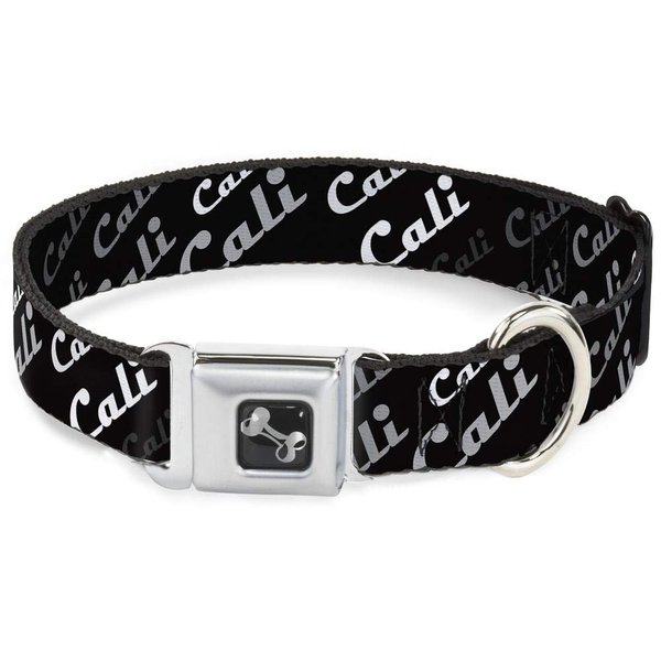 Dog Collar Seatbelt Buckle Cali Fade Diagonal Black Gray White 9 to 15 Inches 1.0 Inch Wide