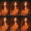 Color 30 Brown Bundles Human Hair Light Brown Curly Wave Bundles Brown Kinky Curly Bundles Double Weft Remy Hair Extensions Wet and Wavy Bundles Silky Soft for Black Women 14 14 14 inch