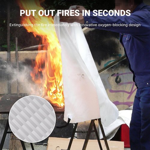 2024 Emergency Fire Blanket, Fire Extinguisher Blanket, Fire Suppression Blanket, Flame Retardant Blanket Fire Safety Blanket for Home, Kitchen, School, Grill, Car, Office, Warehouse(40” x 40”)