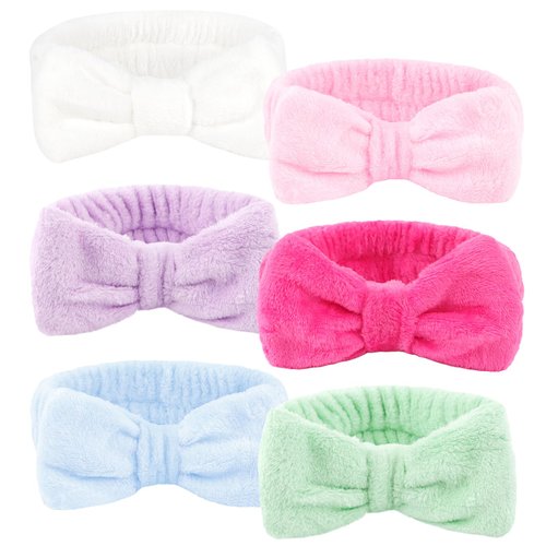 Ondder Skincare Spa Makeup Headband for Washing Face Terry Cloth Face Wash Headband Head Band for Skin Care Soft Make Up Headbands Bow Hair Band for Women Girls Spa Hair Accessories for Spa Party