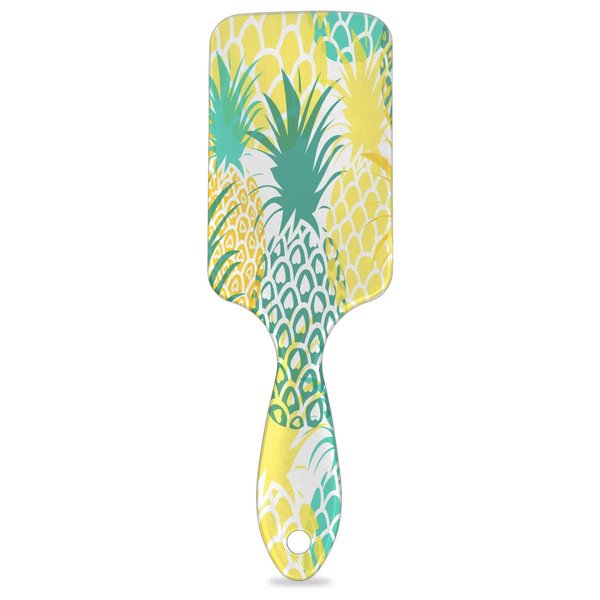 Pineapples Print Air Cushion Comb, Abstract Pineapples Pattern Anti-Static Nylon Pins Massage Scalp Hairbrush for Men Women Any Hair