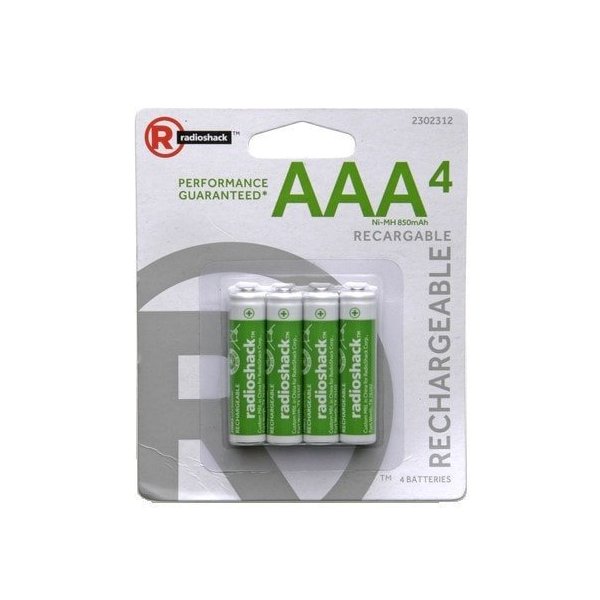 RadioShack AAA Ni-MH Rechargeable Batteries, 900 mAh (4-Pack)