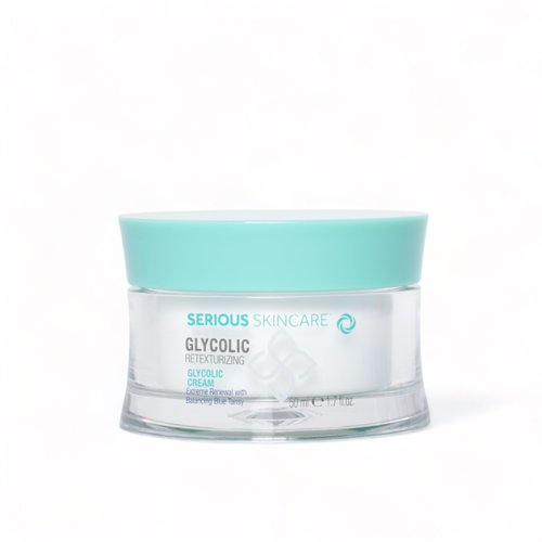 Serious Skincare - Glycolic Retexturizing Face Cream for Hydration - Soothing, Balancing Blue Tansy - Exfoliating for Smoother Skin - AHA - Anti-Aging Moisturizer - Women and Men - 1.7 Fl. Oz.