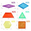Vatrepeo 140 Pcs Translucent Pattern Blocks for Light Table, 6 Colors & Shapes Educational Light Table Manipulatives and Accessories, Light Box Accessory