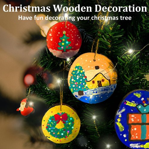 Kids Wooden Painting Kit, Christmas Crafts for Kids Ages 5-12, Glow in The Dark, Bracelet Making Kit Toys, Christmas Gifts for Girls Boys, Creative Art Toys for 5, 6, 7, 8, 9, 10, 11, 12 Year Old