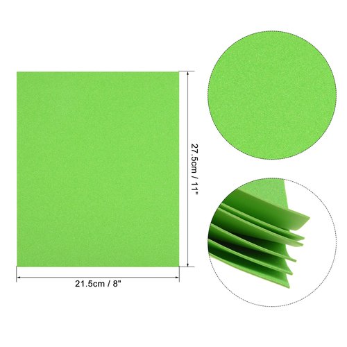 uxcell Green Shiny EVA Foam Sheets 11 x 8 Inch 2mm Thick for Crafts DIY Projects 12 Pcs