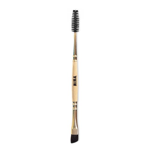 Mina ibrow Duo Mascara Eyebrow Brush | Premium Quality Angled Eyebrow Brush And Spoolie Brush For Eyebrow Pomade, Henna, Liner, Shaper, Wax, Lamination, Tint & Makeup