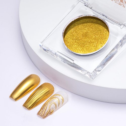 PrettyDiva Nail Powder Gold Chrome Nail Powder Chrome Powder Nail Art Solid Nail Art Powders for Nails