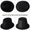 SATINIOR Top Hat 24 Pieces Black Plastic Top Hat for Women Magician Costume for Men Child Kids Birthday Party Supplies