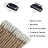 Kyriena Clip in Dreadlock Hair Extensions, 6PCS Clip in Dreads Hair Extensions Baby Braids, 24 Inch Synthetic Single Ended Dreadlocks Hairpieces