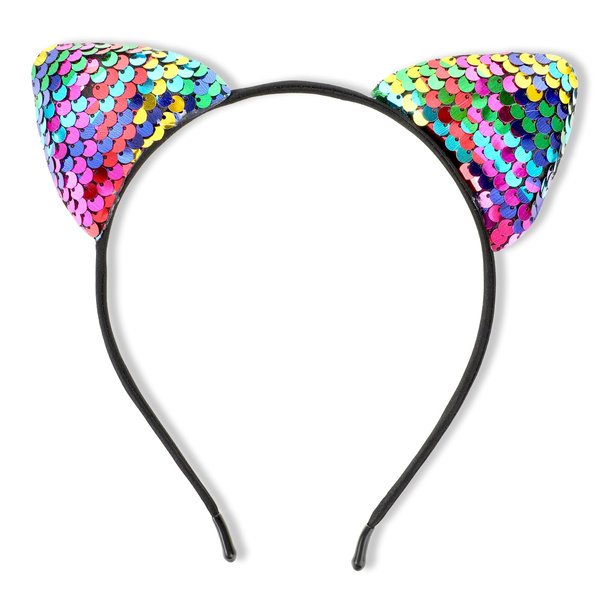 Abeillo Glitter Cat Ears Headband, Shiny Cute Sequin Headband, Cat Ear Headbands, Shiny Hairbands Hair Accessories for Daily Wearing and Party Decoration