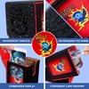 PROMAXIBINDER MTG Deck Box BTB for Commander Display, Fits 100 Double Sleeved Cards, 2 Dividers & 1 Toploader, Strong Magnet Leather Trading Card Storage Box for Magic the Gathering, TCG, CCG, Red