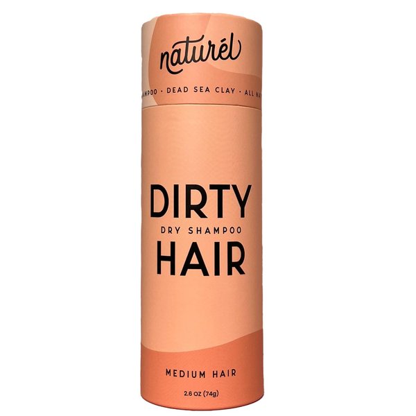 Naturel Dry Shampoo Volumizing Powder for Light and Dark Hair | Non Aerosol | Made in USA, No Benzene, Vegan, Talc Free, Aluminum Free | Grapefruit Essential Oil | 2.6 OZ Plastic Free Packaging