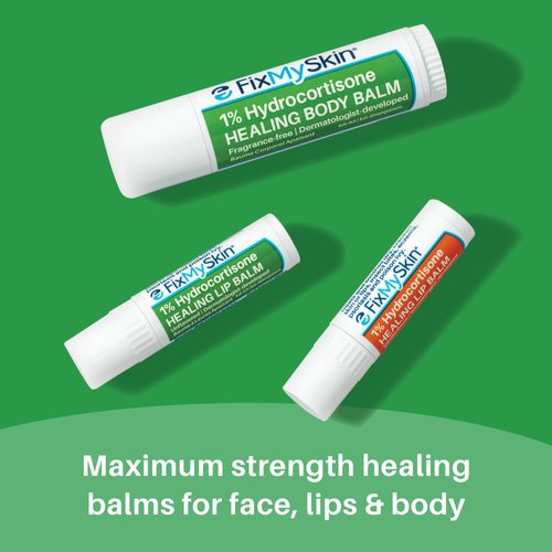 FixMySkin 1% Hydrocortisone Healing Lip Balm, Unflavored, 0.15 oz