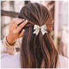 Aneneiceera Vintage Silk Bow Hair Clip Small Bow Hair Barrette Clip Tiny Tulle Hair Bow Clip French Bowknot Tail Clips Cute Bowknot Hair Accessories for Women and Girls Gifts (Beige)