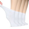 Hugh Ugoli Diabetic Socks for Women, Super Soft & Thin Bamboo Ankle Socks, Wide & Loose, Non-Binding Top & Seamless Toe, 4 Pairs, White, Shoe Size: 6-9