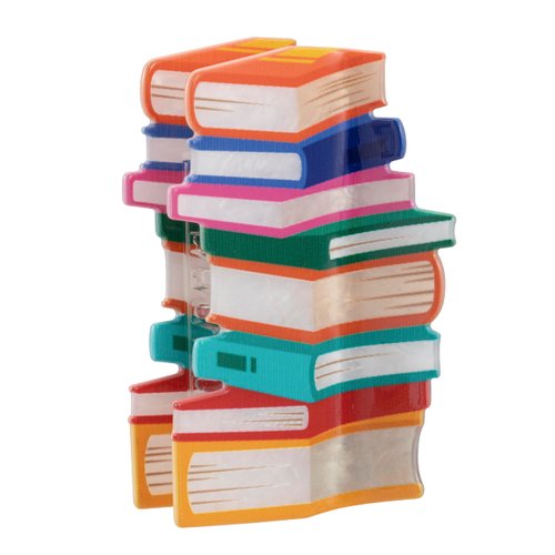 Hair Claw Clip Orange Book Shape 3.5 Inch Hair Grip Clip For Women Back to school Teacher Hair Accessories Gifts,Acetate Hair Clips, Medium Strong Hold for Thick Thin Hair(book-orange)