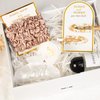 CEELGON 8 Pack Satin Scrunchies - Soft Hair Ties, Bachelorette Party Favors, Women's Hair Accessories (Ivory & Rose Gold)