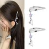 Girls Women Hair Barrettes silver Heart Hair Clips for Women Girls Hair Accessories Y2k Hair Pins for Women silver Star Hair Clip with Glitter Hair Charms for Women Girls Hair Pin silver 2pcs