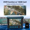 Eyoyo Underwater Fishing Camera, 4.3 Inch Fishing Camera DVR, Portable Fish Finder, 8-Hour Battery, Infrared Lights, Temperature & Depth Detection, 20M Cable for Lake Fishing