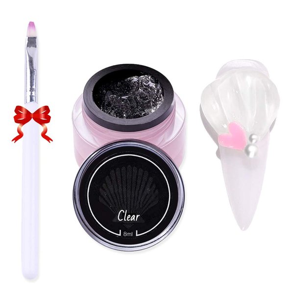 DAGEDA 3D Sculpture Gel, Nail Mold DIY Styling Carving Embossed Gels for Nail Art Decoration, Professional Nail Tools（Clear）