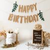 Yellow(Brown) Happy Birthday Banner for Adults, Ecofriendly Reusable 15pcs Happy Birthday Centerpieces Banner for Party Supplies, Paper Flag Decor for Kids Girls Women Birthday