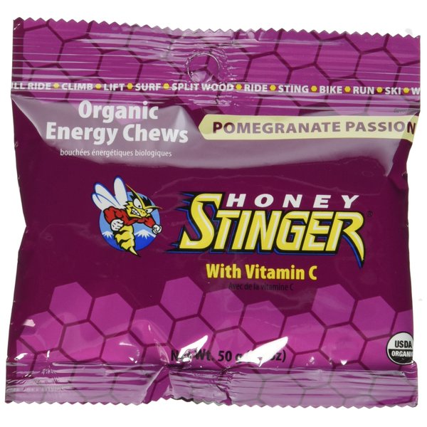 Honey Stinger Organic Energy Chews, Pomegranate Passion, 1.8 oz (Pack of 12)