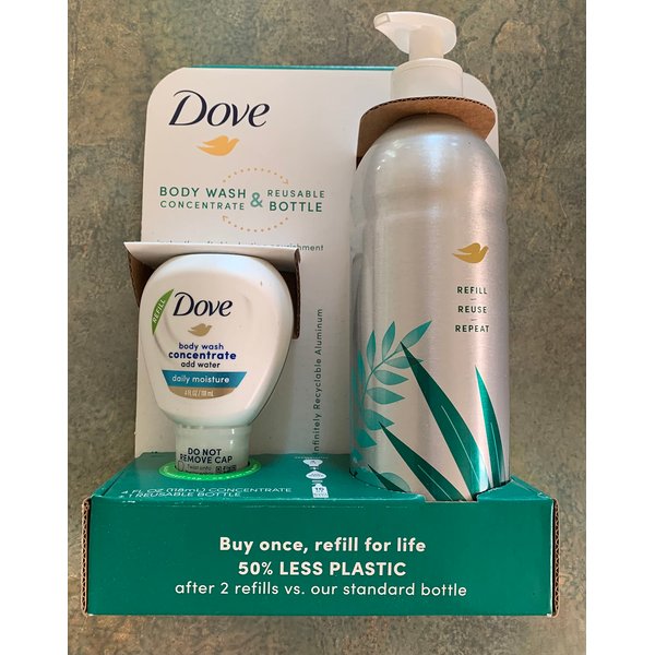 Dove Body Wash Concentrate + Reusable Bottle