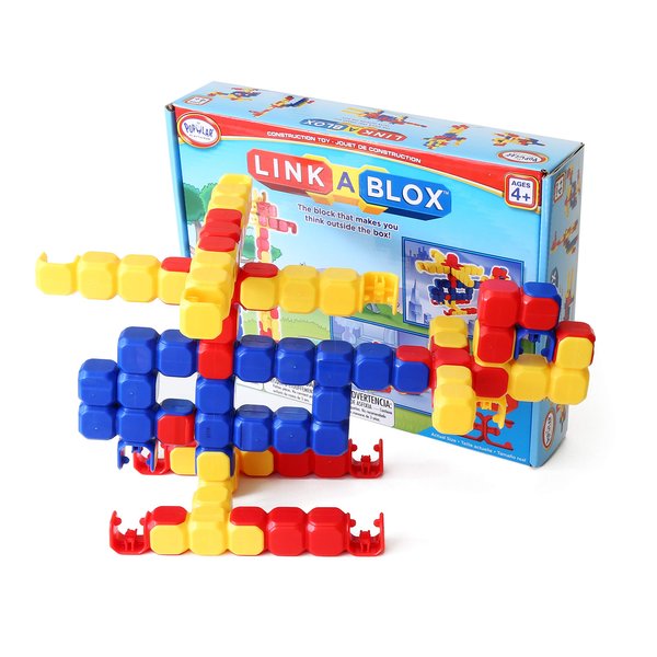 POPULAR PLAYTHINGS LinkaBlox Construction Toy Set with Activity Guide for Kids Ages 4 and Older