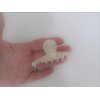 Generic Medium/small creme white marbled hair claw clip for fine, thin hair