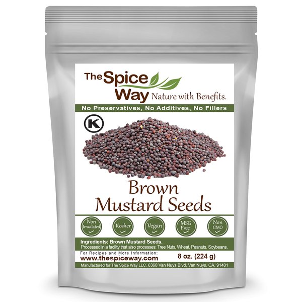 The Spice Way Brown Mustard Seeds - whole seeds, 8 oz