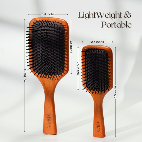 Wooden Comb For Women - Wooden Hair Brush - Wooden Paddle Brush - Handmade Oak Wood Solve 7.8 Inches (Size M) - Gift Box