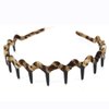 5PCS Handcraft Leopard Cloth Teeth Waves Headband Plastic Sharks Tooth Hair Comb Hair Hoop Headwear Accessory for Lady Women