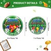 Yavxzvbw 96Pcs Football Party Plates - Green, Modern, Geometric Cartoon Design - Disposable, Not Reusable - Dinner Plates for Football Party Supplies