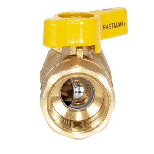 Eastman 3/4 Inch FIP Straight Gas Ball Valve with 1/4-Turn Handle, Brass Plumbing Fitting, 60011