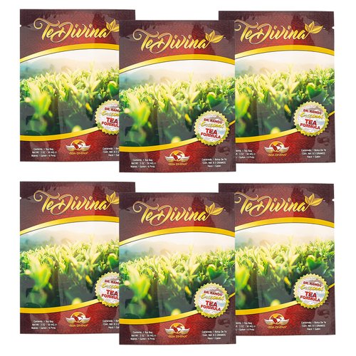 TeDivina Detox Tea All Organic Healthy Cleansing Formula, Caffeine Free All Natural Colon Cleanse Digestive Tea and Body Detox, 12 Blended Herbs - Original Flavor By Vida Divina | 0.3oz (Pack of 6).