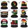 9 Pack Happy Juneteenth Table Centerpiece Set June 19th Independence Day Freedom Day Party Decorations Fiesta Themed Party Supplies Patriotic Honeycomb Centerpieces for Juneteenth Party Decor Favors