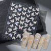 Aurora Shell Butterfly Nail Stickers for Women 3D Relief Butterfly Nail Art Stickers Pink Laser Butterfly Nail Decals for Nail Art Supplies Butterflies Nail Design Stickers Nail Decor Nail Accessories