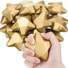 24 Pcs 3.1 Inch Star Stress Ball Stress Relief Balls Star Foam Stress Balls Star Party Favors Foam Stars Balls for Adults Student Prizes Party Bag Fillers Fun Birthday Party Favors (Gold)