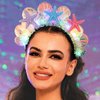 CAKURE Light up Starfish Headband Seashell LED Hair Band Glow Headpiece Party Costume Hair Accessories for Women