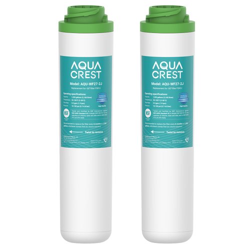 AQUACREST FQK2J Under Sink Water Filter, Replacement for GE FQK2J, FQK1K, 1320 Gallons Dual Flow Drinking Water Replacement Filters (2 Count)