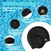 2 Pack Kids Swim Caps for Boys Girls, Durable Silicone Swimming Cap with 3D Ear Pockets for Age 3-15 Toddler Child Youth Teen, Unisex Swim Bath Hats for Short/Long Hair with Ear Plugs Nose Clip-7