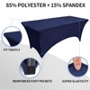 OutdoorLines Fitted Tablecloths Navy Table Clothes for 4 Foot Rectangle Table - Elastic Spandex Massage Bed Table Cover, Stretch Wrinkle Free Table Covers for Party, Wedding, Birthday, Banquet, Vendor