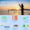 Fishing Lures Tackle Box Bass Fishing Kit Including Animated Lure,Crankbaits,Spinnerbaits,Soft Plastic Worms, Topwater Lures,Hooks,Saltwater & Freshwater Fishing Gear for Bass,Trout, Salmon.