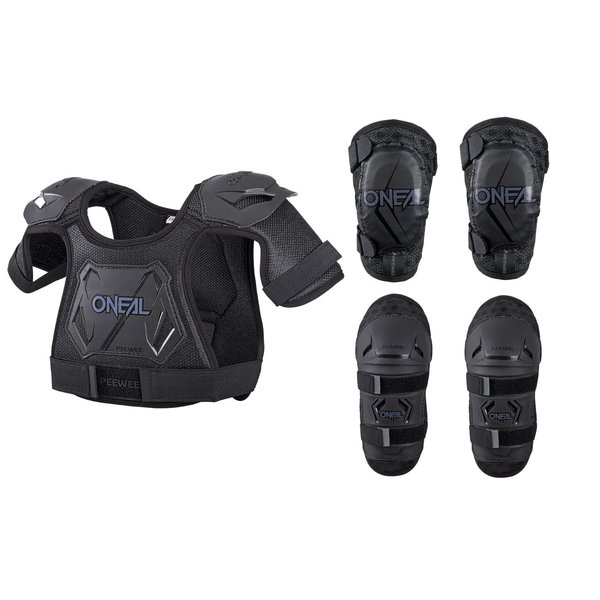 O'NEAL Kids Pee Wee Chest Protector, Elbow and Knee Guards Offroad Motocross Protection Combo (Chest M/L,ELB L/XL,OS)